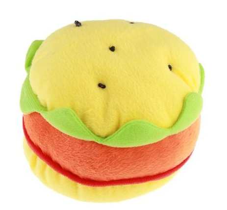 Delicious Hamburger Shape Pet Dog Chew/Play Squeaky Sound Toy